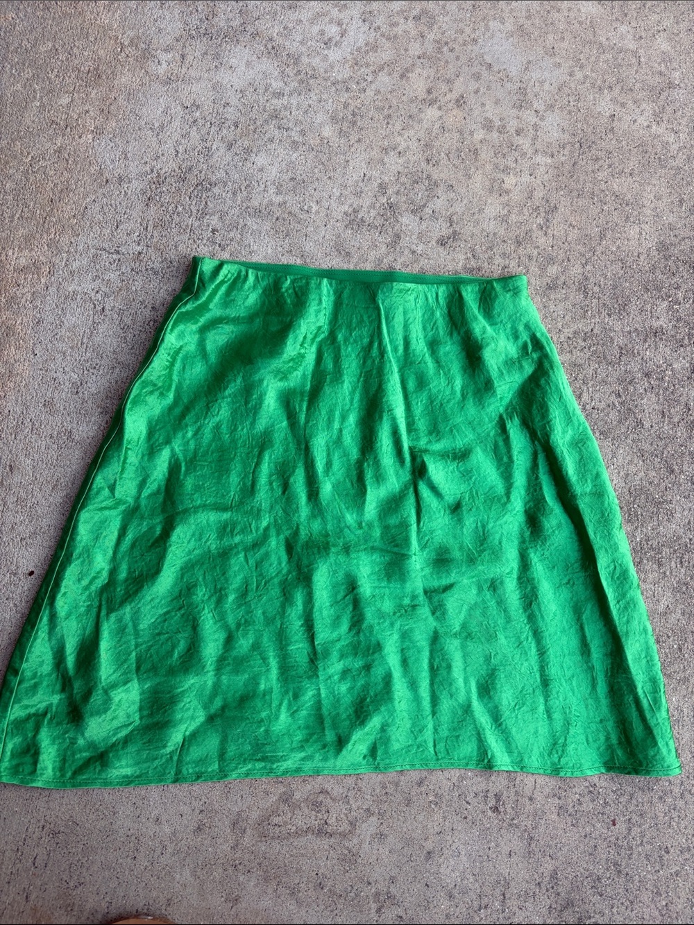 Babaton green satin mini skirt size 0